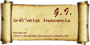 Grünblat Innocencia névjegykártya